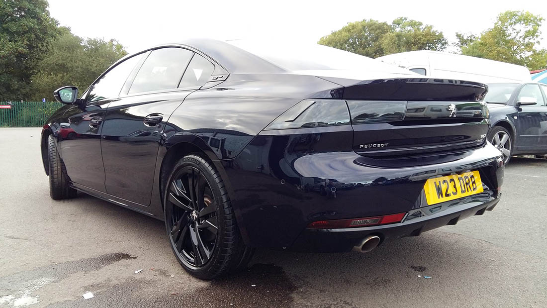 Close up of ceramic coating on a Peugeot