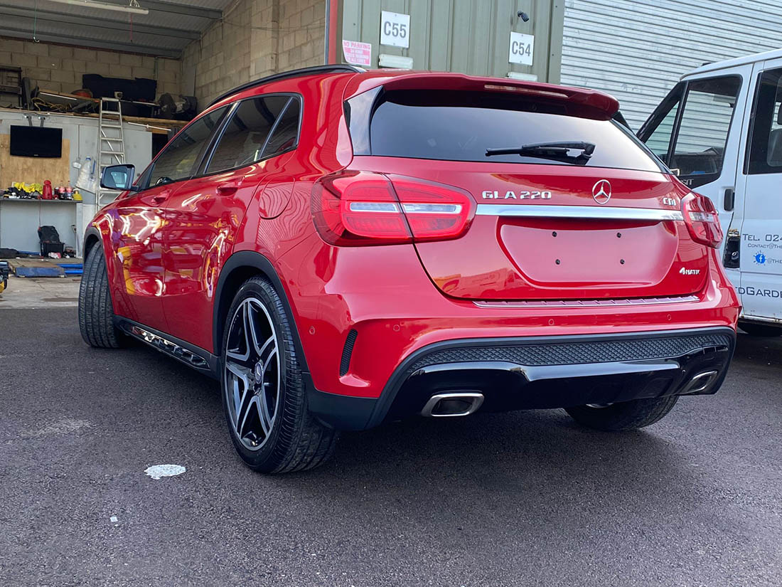 Ceramic coating on a Mercedes