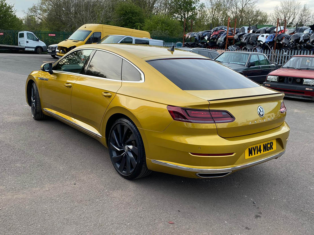 Gold Arteon after detailing